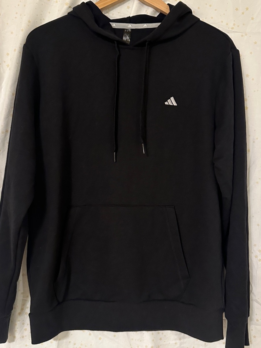adidas Black Pullover Hoodie with Small White Logo